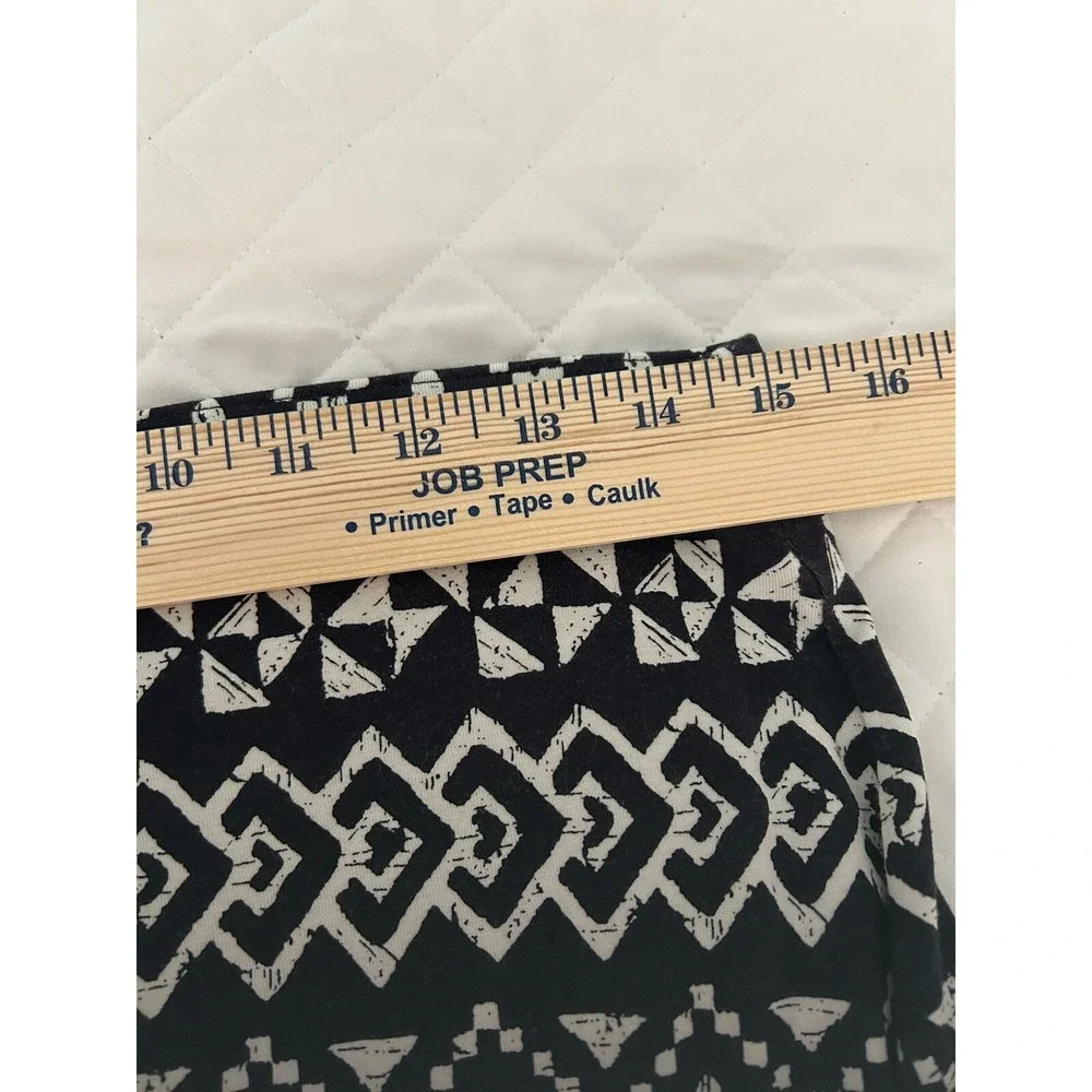 Loft Skirt Women's Small Maxi Length Navy Blue Geometric Pull‎ On Stretch 0138